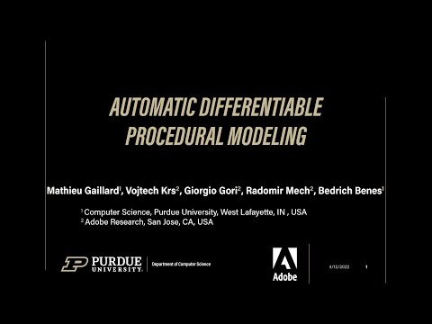 Eg2022 - Automatic Differentiable Procedural Modeling