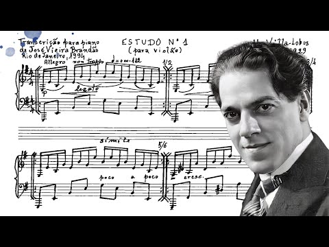 Villa-Lobos - Estudo No.1 (transcr. José Vieira Brandão) (André Pédico, piano) 1ª gravação mundial
