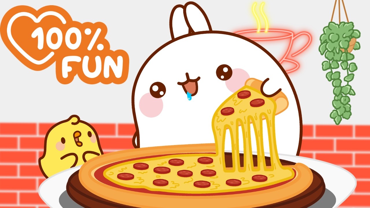 Tasting the best Giant Pizza 🍕🔥 Molang’s Yummy Cooking Adventure
