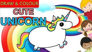 Cute Baby Unicorn - Draw and Colour in Easy way
