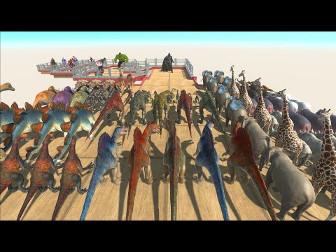 ALL DINOSAURUS vs SUPER HERO Championship - Animal Revolt Battle Simulator