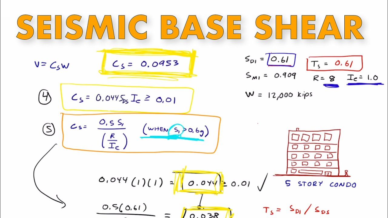 How to find Seismic Base Shear - (California Seismic 005)