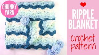 Ripple Stitch Crochet Blanket Tutorial | Easy Step-by-Step Pattern for Beginners