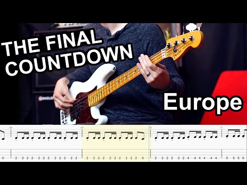 Europe - The Final Countdown // BASS COVER + Play-Along Tabs