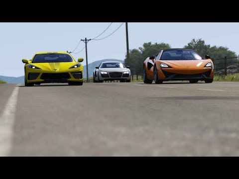 Chevrolet Corvette C8 vs Sports Cars at Hihglands