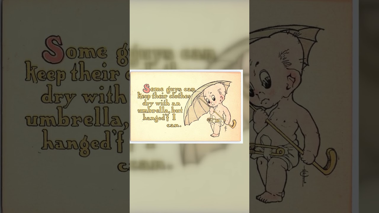 Wet Kids Series No. 5461, Divided Back Postcard, Early 1900s Video