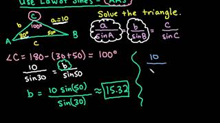 Law of Sines - Given Two Angles and a Non-Included Side