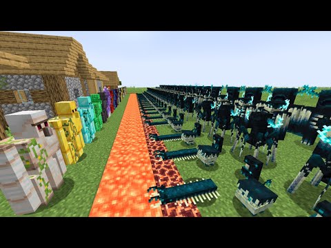 Deep Dark Invasion vs Golem Security - Minecraft Mob Battle