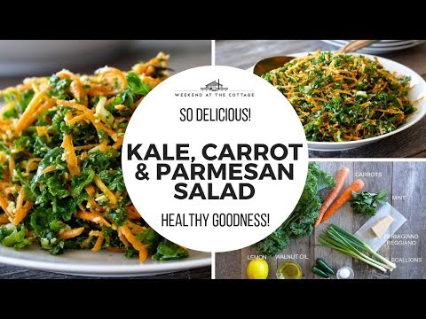 KALE, CARROT & PARMESAN SALAD | Easy, Healthy, Delicious!