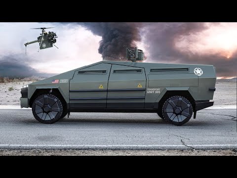 Military Cybertruck Concept with Armormax