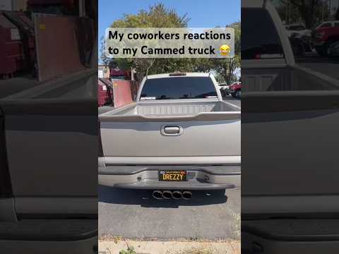 MY COWORKERS REACTION TO MY CAMMED EQUAL LENGTH CORSA EXTREME GMC SIERRA #truck #car #automobile #gm