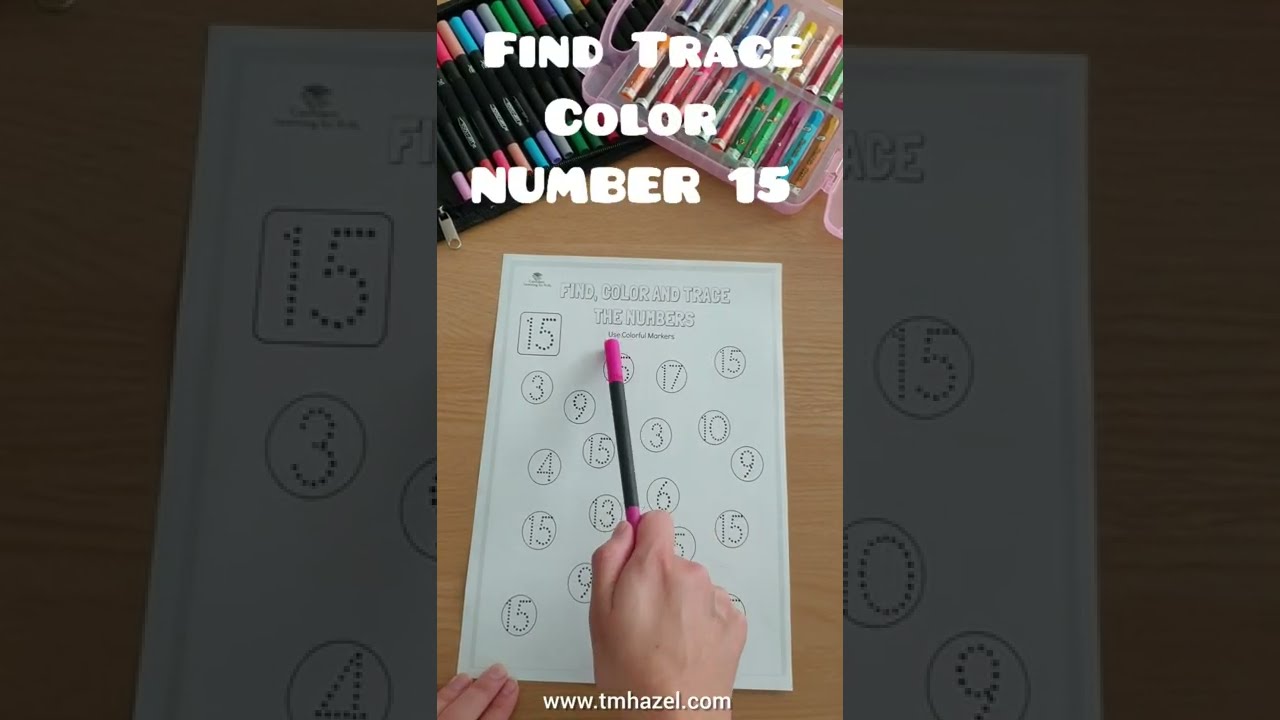 Trace Number 15, Tracing Activities, Toddler Math#numberactivitiesforpreschoolers