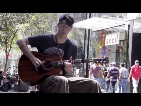 Epic Guitar Player. Awesome Street Performer