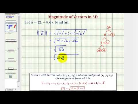 Ex: Find the Magnitude of a Vector in 3D | Math Help from Arithmetic ...