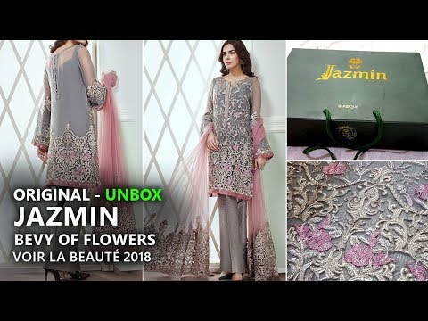 Jazmin Chiffon Collection 2018 - Unbox Bevy of Flowers Pakistani Branded Clothes Video