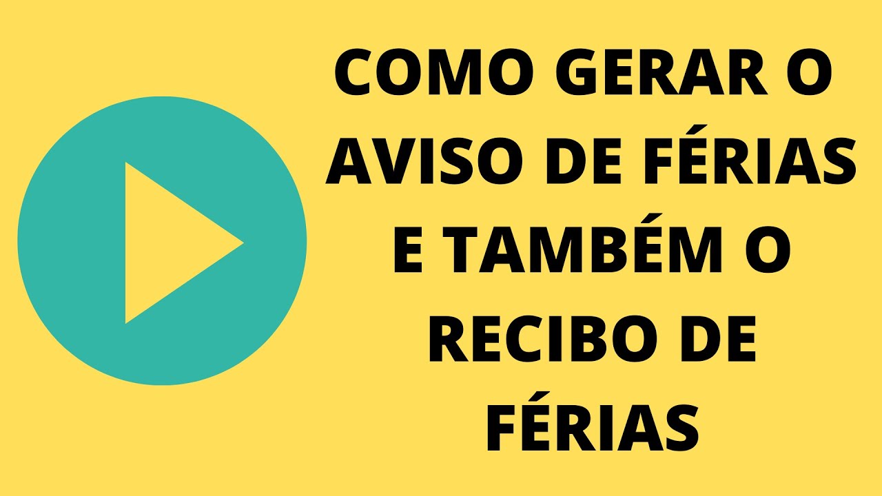 FÉRIAS E AVISO DE FÉRIAS, COMO FAZEMOS | WELLINGTON RIBEIRO