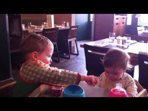 Findlay feeding Isla