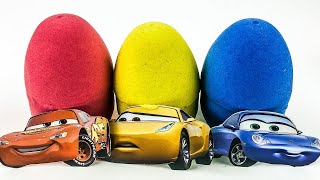 Lightning Mcqueen and Sally, Cruz Raminez of Disney Cars with Cutting Eggs of Kinetic Sand