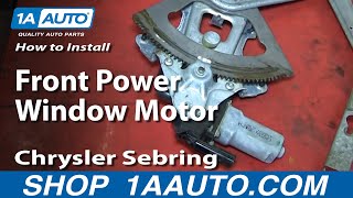 preview picture of video 'How To Install Replace Front Power Window Motor 2001-06 Chrysler Sebring 4 Door'