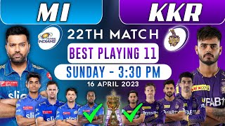 Mumbai Indians vs Kolkata Knight Riders Playing 11 2023 • KKR vs MI playing 11 • MI vs KKR 2023