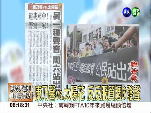 康乃馨vs.太陽花 反反服貿週6發聲
