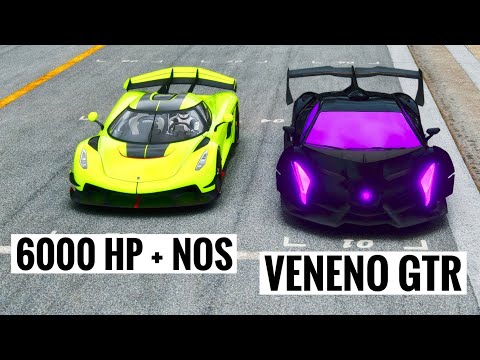 Koenigsegg Jesko 6000 HP + NOS vs Lamborghini Veneno GTR at Special Stage Route X