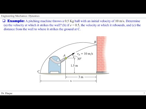 Coefficient of Restitution Example Problem (Step-by-step solution)