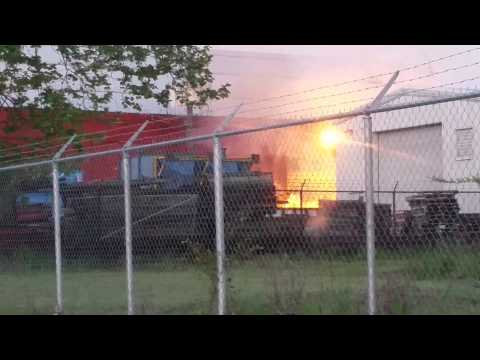 Dumpster Fire 760 E 82nd St - putting out the fire