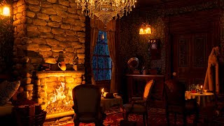 Secret Old Night Cafe: Rain & Fireplace Ambience Sounds in a Sleepy Coffee Shop