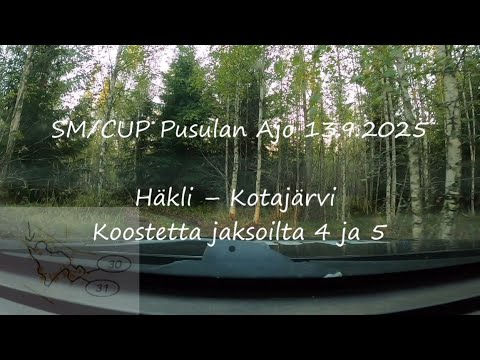 Autosuunnistus – SM/CUP Pusulan Ajo 13.9.2025 – Koostetta jaksoilta 4 ja 5