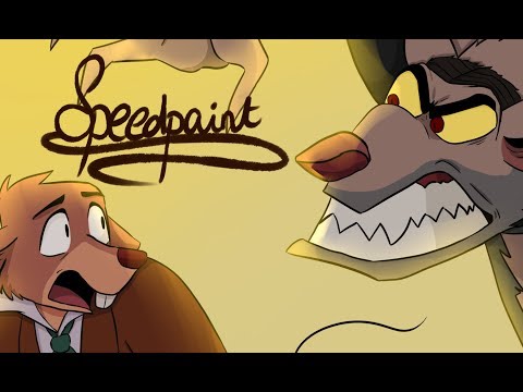 Feral Ratigan vs Basil  ||  The Great Mouse Detective Speedpaint