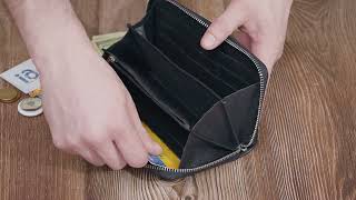 Красивый клатч унисекс на одно отделение из натуральной кожи ST Leather 22697 черный