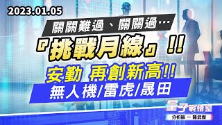 【量子戰情室】#陳武傑 0105 關關難過、關關過…『挑戰月線』!! 安勤 再創新高!!無人機/雷虎/晟田 (圖)