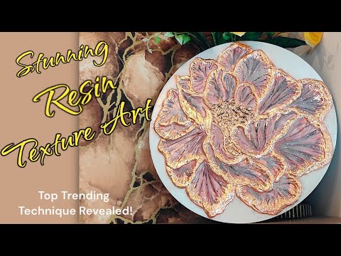 MUST SEE Texture! EASY Technique YOU Can Try Flower Art + Resin Art for beginners | DIY Wall hanging