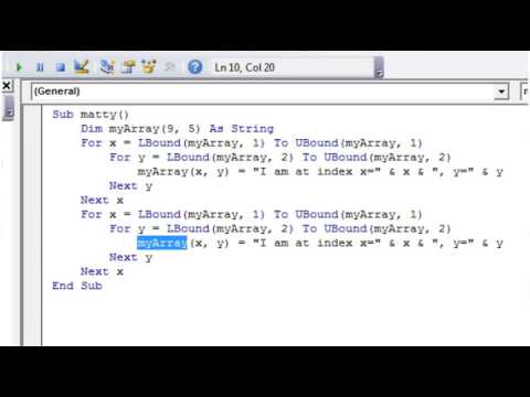 Excel 2010 VBA Tutorial 24   looping through a multi dimensional array