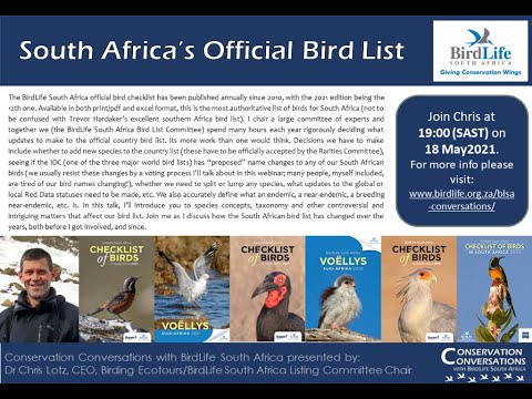 Conservation Conversations: Dr Chris Lotz - South Africa’s Official Bird List