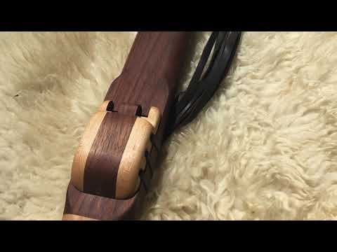 Native American Style 7 Hole Key of Low D Drone of Walnut and Maple woods in 432Hz