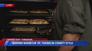 Pitmaster at Buddy's BBQ demonstrates how to serve up barbecue Franklin County style