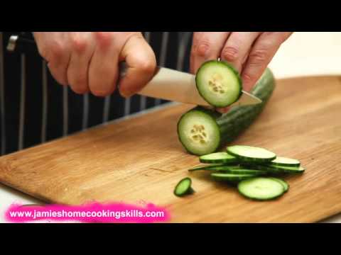 Chopping a cucumber: Jamie’s Food Team