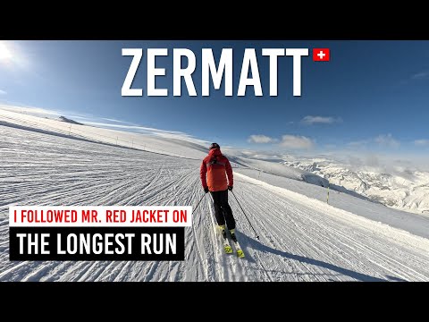 I followed Mr. Red Jacket on THE LONGEST RUN in Cervinia Zermatt