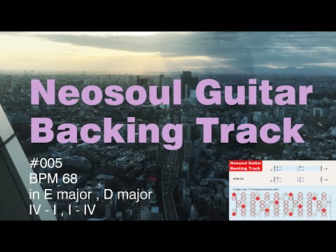 Neosoul Guitar Backing Track 005 - BPM 68, in E major and D major