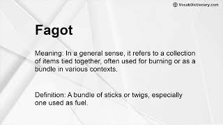 Fagot Meaning