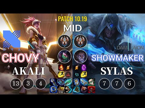 DRX Chovy Akali vs DWG ShowMaker Sylas Mid - KR Patch 10.19
