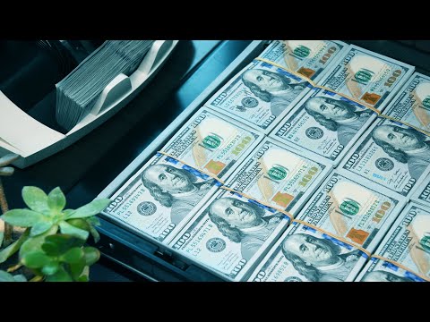 Office ASMR: 400,000$ Cash Money-Sorting-Counting-Strapping-Counter Machine-Stacks of 100$