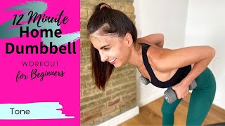 12 Minute Home Dumbbell Workout for Beginners | Total Body