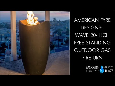 American Fyre Designs: Wave 20-Inch Free Standing Outdoor Gas Fire Urn