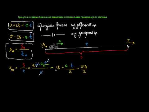 Trenutna i srednja brzina kod ravnomerno promenljivog pravolinijskog kretanja