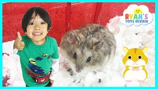 Ryan ToysReview first pet Buying Hamster from PetSmart Family Fun Trip animal toys Kids Video