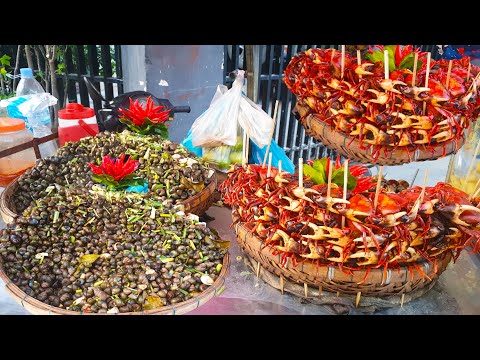 Snails, Crabs, Fresh Vegetables, & More - Fresh Food Compilation @ Cambodian Wet Market