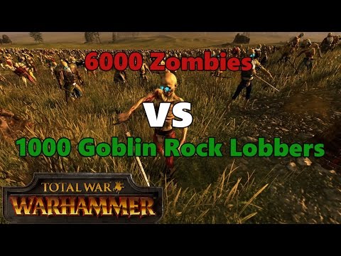 6000 Zombies vs 1000 Goblin Rock Lobbers - Total War Warhammer